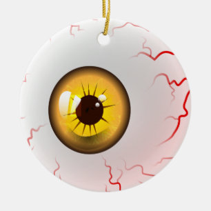 Décoration En Céramique Joyeux Halloween ! Yellow Eyball éffrayant