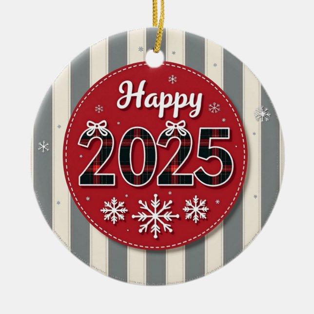 Décoration En Céramique Joyeux Noël 2025  (Devant)