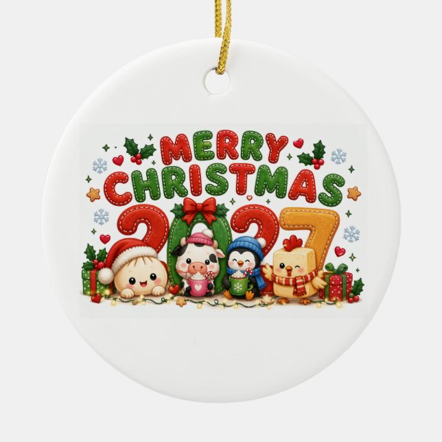 Décoration En Céramique Joyeux Noël 2027 (Devant)