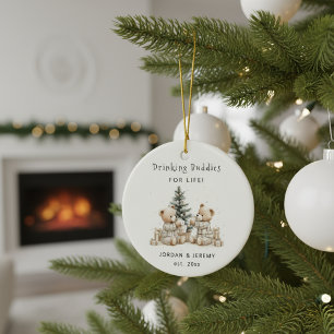 Décoration En Céramique Joyeux Noël à deux avec ces verres personnalisés p