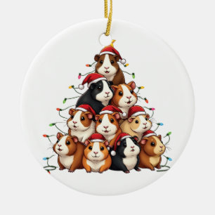 Décoration En Céramique Joyeux Noël à l'Arbre de Noël à la Guinée Pig