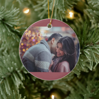 Décoration En Céramique Joyeux Noël Amour Couple Photo Romantique