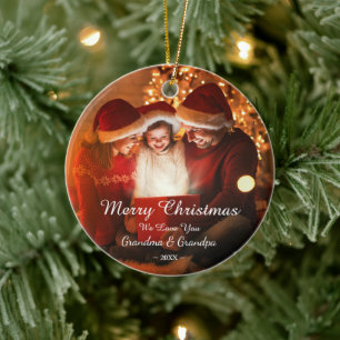 Décoration En Céramique Joyeux Noël Amour grand-mère grand-père Photo