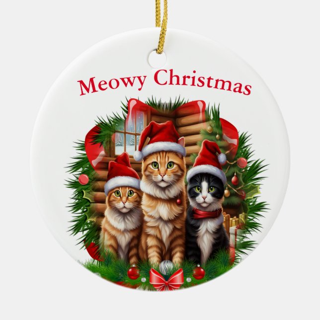 Décoration En Céramique Joyeux Noël animaux (Devant)