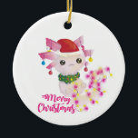 Décoration En Céramique joyeux Noël axolotl père Noël<br><div class="desc">"joyeux noël axolotl père Noël",  "xmas Axolotl",  "noël Axolotl",  "santa claus Axolotl",  Axolotl,  "vilain noël",  "poisson marchant mexicain",  salamandre,  chiens d'eau,  chiots</div>