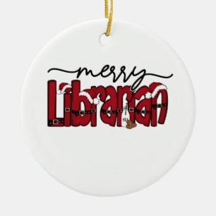 Décoration En Céramique Joyeux Noël Bibliothécaire Amoureux de Livres Bibl
