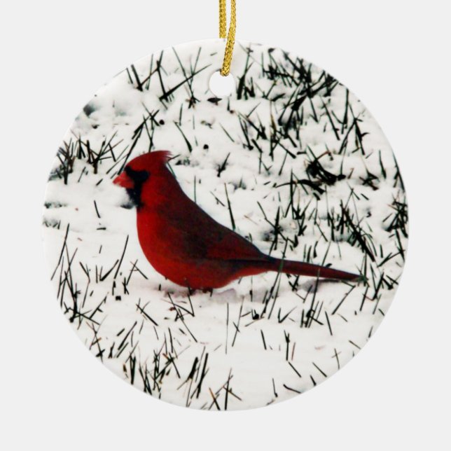 Décoration En Céramique Joyeux Noël Cardinal (Devant)