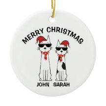 Joyeux Noël chat cool personnalisé