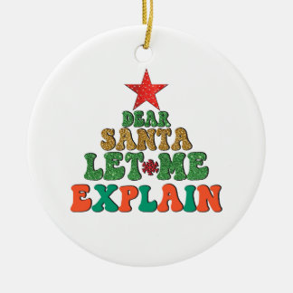 Décoration En Céramique Joyeux Noël Cher Père Noël Laissez-moi vous expliq