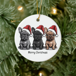 Décoration En Céramique Joyeux Noël Chien de Chien de Chien de Père Noël