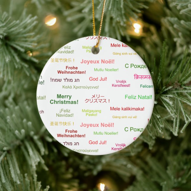 Décoration En Céramique Joyeux Noël dans différentes langues du monde (Arbre)