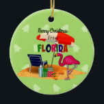 Décoration En Céramique Joyeux Noël de Floride<br><div class="desc">Joyeux Noël de Floride,  design festif coloré</div>