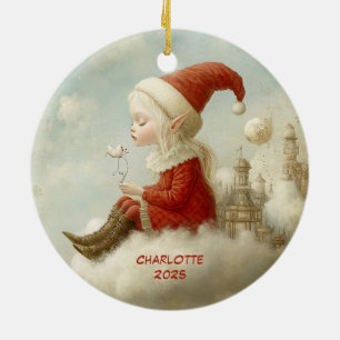 Décoration En Céramique Joyeux Noël de votre lutin du Pôle Nord   Mignon