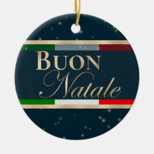 Décoration En Céramique Joyeux Noël Drapeau Italien Noël