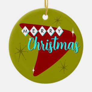 Décoration En Céramique Joyeux Noël du milieu du siècle