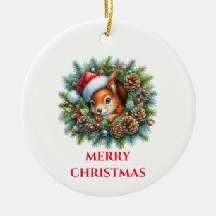Décoration En Céramique Joyeux Noël Écureuil Mignon