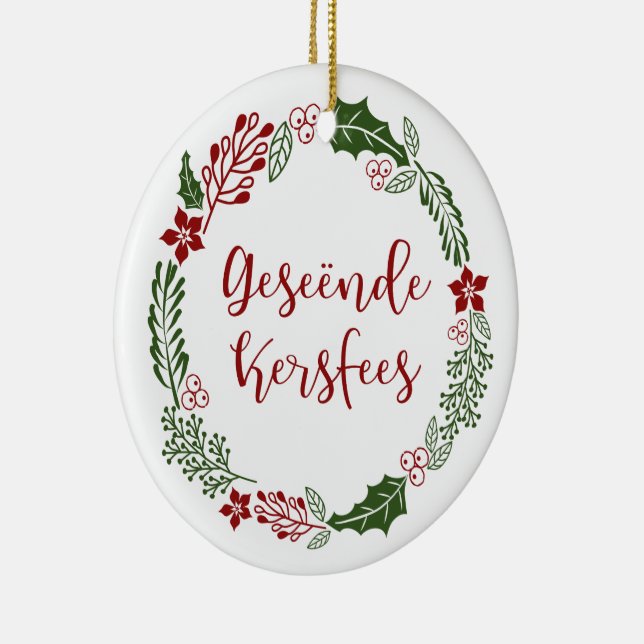 Décoration En Céramique Joyeux Noël en Afrikaans Geseënde Kersfees (Droite)