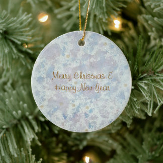 Décoration En Céramique Joyeux Noël et Bonne Année Flocon de Neige Pewter