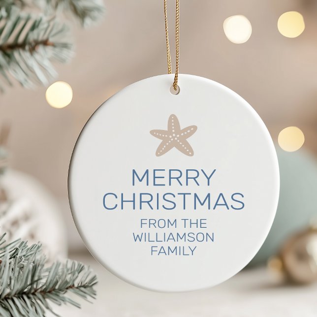 Décoration En Céramique Joyeux Noël Famille Photo Starfish (Créateur téléchargé)