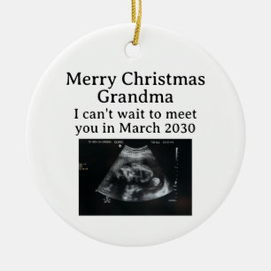 Décoration En Céramique Joyeux Noël Grossesse de grand-mère Ultrasound