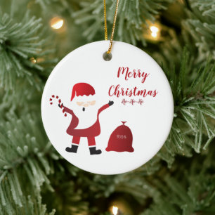Décoration En Céramique Joyeux Noël Ho Ho Père Noël
