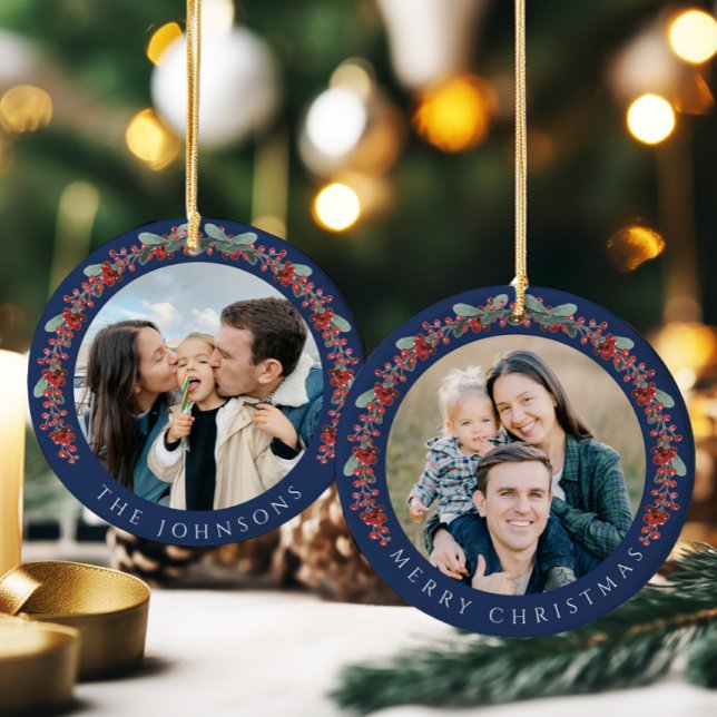 Décoration En Céramique Joyeux Noël Holly Photo botanique (Créateur téléchargé)