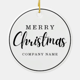 Décoration En Céramique Joyeux Noël logo d'entreprise noir et blanc