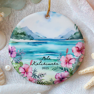 Décoration En Céramique Joyeux Noël Mele Kalikimaka