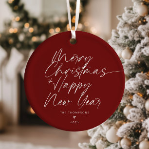 Décoration En Céramique Joyeux Noël minimaliste rouge