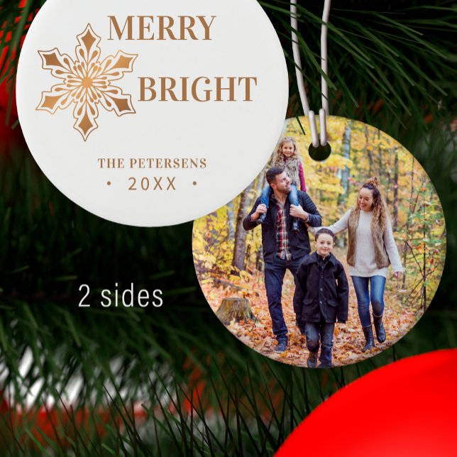 Décoration En Céramique Joyeux Noël moderne et or photo brillant (Créateur téléchargé)