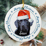 Décoration En Céramique Joyeux Noël Noir Labrador mignon Chien Père Noël<br><div class="desc">Décorez votre arbre et gâchez votre labrador préféré en cette période de fêtes avec cet adorable ornement de Noël Joyeux Père Noël Chien Black Labrador et décoration assortie. Un cadeau merveilleux à tous les amoureux du Labrador. Cet ornement de noël de labo noir sera un favori des amateurs de labrador....</div>