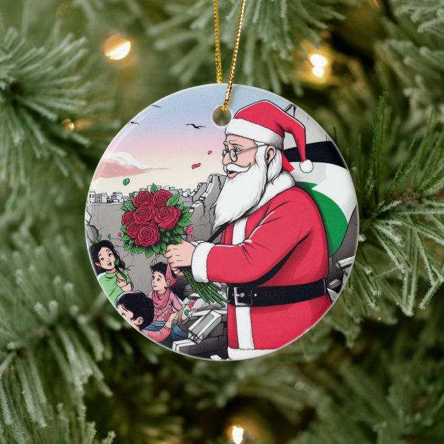 Décoration En Céramique Joyeux Noël, Palestine : Juste Cause Unity Ornam (Arbre)
