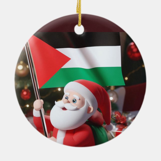 Décoration En Céramique Joyeux Noël, Palestine : Juste Cause Unity Ornam (Dos)