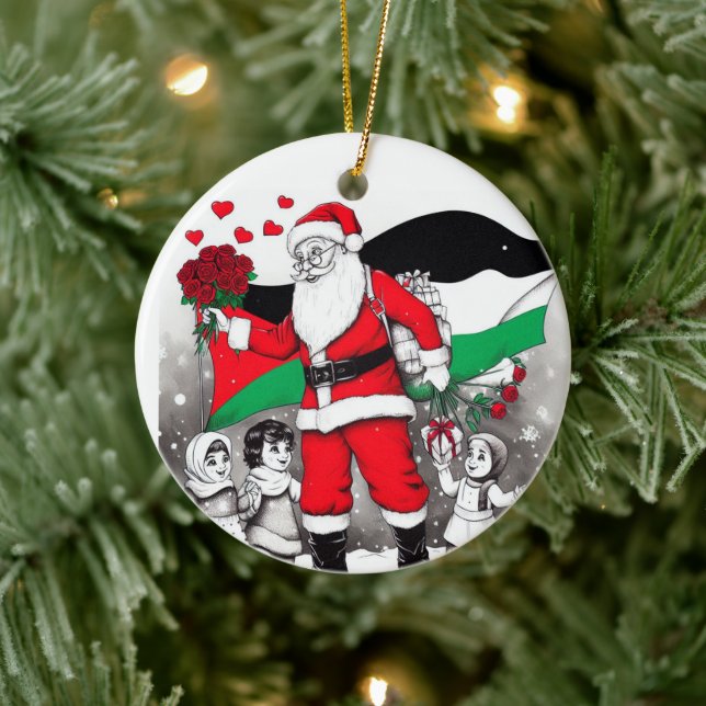 Décoration En Céramique Joyeux Noël, Palestine : Juste Cause Unity Ornam (Arbre)