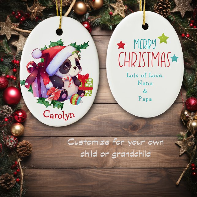 Décoration En Céramique Joyeux Noël Panda Ours Enfants Noël (Créateur téléchargé)