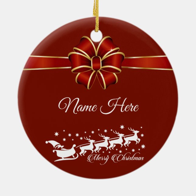 Décoration En Céramique Joyeux Noël personnalisé (Dos)