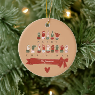 Décoration En Céramique Joyeux Noël personnalisé en ASL Cozy