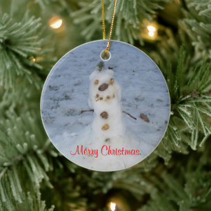 Décoration En Céramique Joyeux Noël Petit Bonhomme de Neige Année