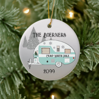Décoration En Céramique Joyeux Noël Retro Camper Trailer Camper Camper
