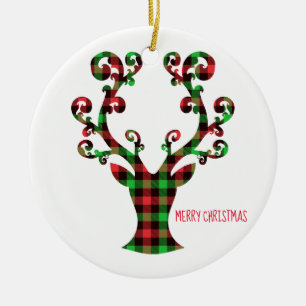 Décoration En Céramique Joyeux Noël rond Ornement-Cerf