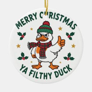 Décoration En Céramique Joyeux Noël, sale canard Funny Christmas Bir