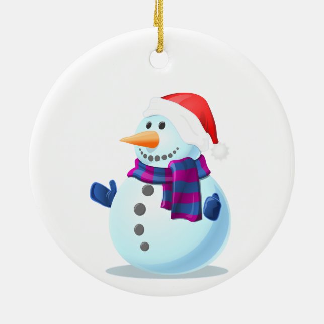 Décoration En Céramique Joyeux Noël Snowman (Dos)
