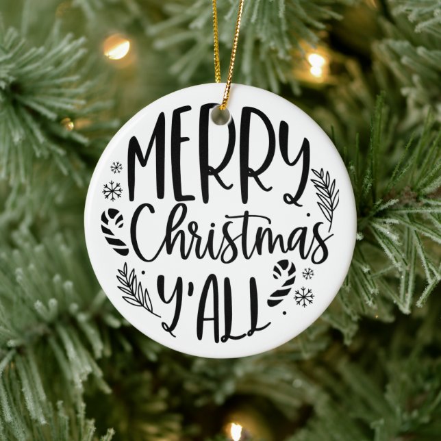 Décoration En Céramique Joyeux Noël Y'all Modern (Arbre)
