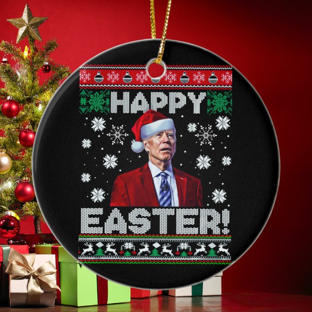 Décoration En Céramique Joyeux Pâques drôle Joe Biden Père Noël Noël (Créateur téléchargé)