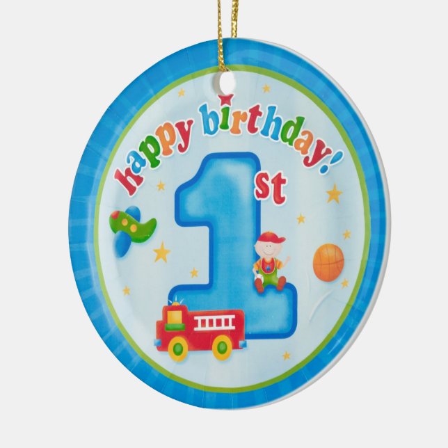 Décoration En Céramique joyeux premier anniversaire (Gauche)