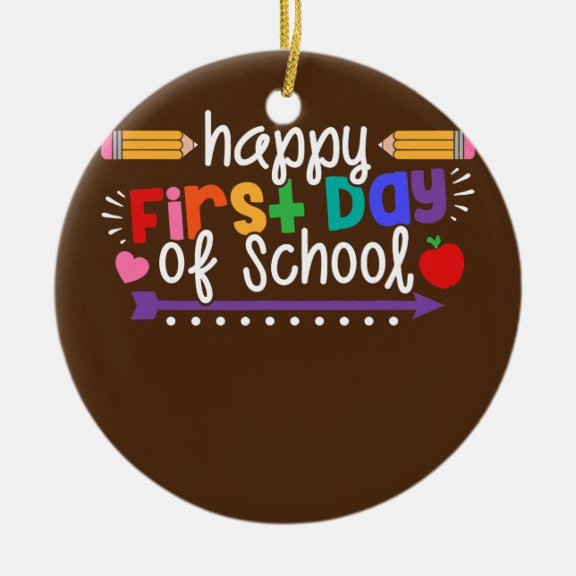 Décoration En Céramique Joyeux Premier Jour De L'École Enseignant Cadeau D (Devant)