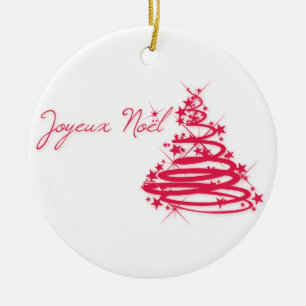 Décoration En Céramique Joyeux rouge Noël avec l'arbre de Noël