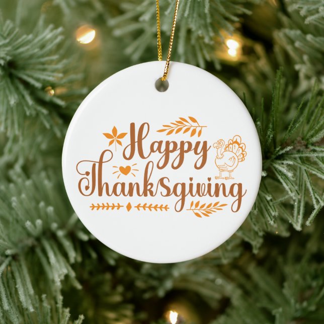 Décoration En Céramique Joyeux Thanksgiving (Arbre)