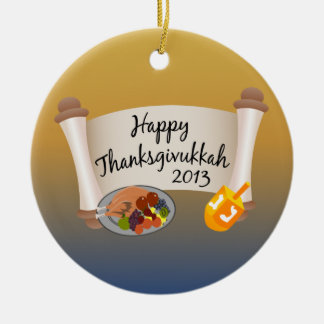 Décoration En Céramique Joyeux Thanksgivukkah 2013 Dreidl/Turquie