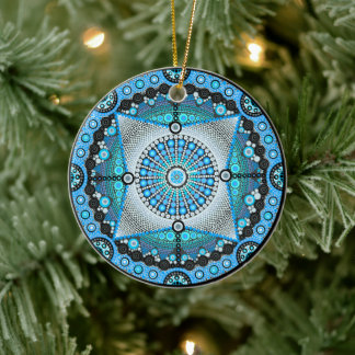 Décoration En Céramique Juin Birthstone Moonstone Mandala Orament